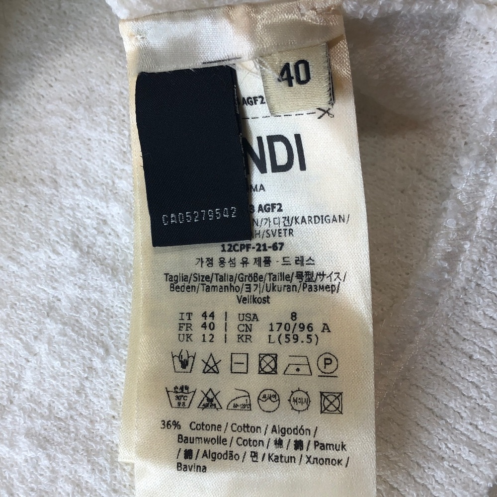 Fendi Bodycon White Textured Knit Mini Dress women’s 40 Italy US 4 EUC - Picture 11 of 13